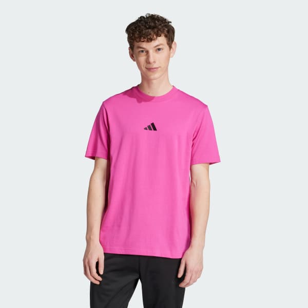 Rosa Camiseta Essentials de malha simples com logotipo pequeno