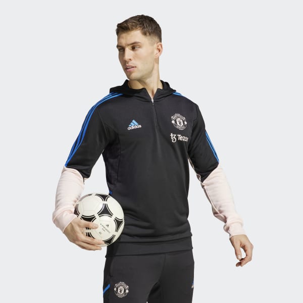 Black Manchester United Condivo 22 Hooded Track Top