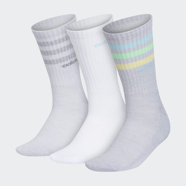 Grey 3-Stripes Crew Socks 3 Pairs