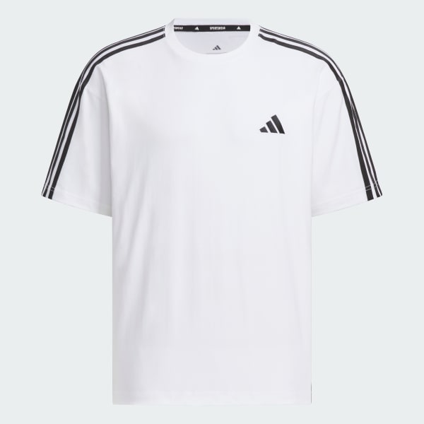 ホワイト エッセンシャルズ プラス ルーズフィット スリーストライプス 半袖Tシャツ