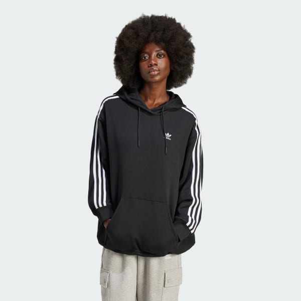 Adidas 3 2025 streifen hoodie schwarz