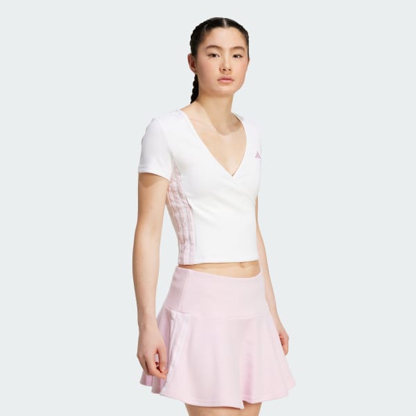 White Seasonal Essentials 3-Stripes Crop Tee