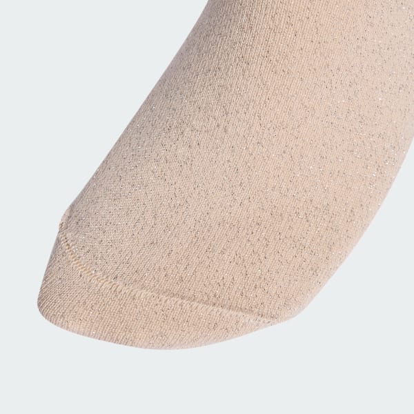 Rosa 3-Streifen Glitzer Crew Socken, 2 Paar