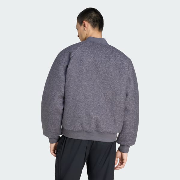 Grau Reversible Superstar Bomberjacke