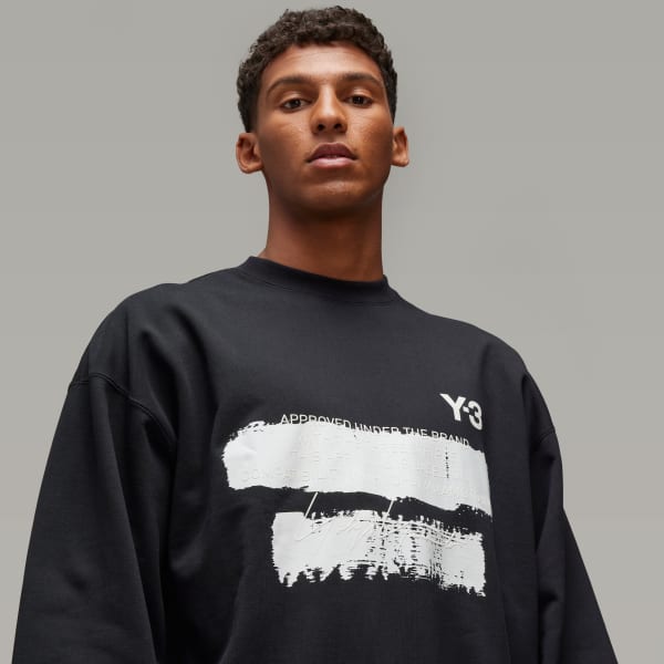 adidas Y-3 Graphic Crew Sweater - Black | Free Shipping with