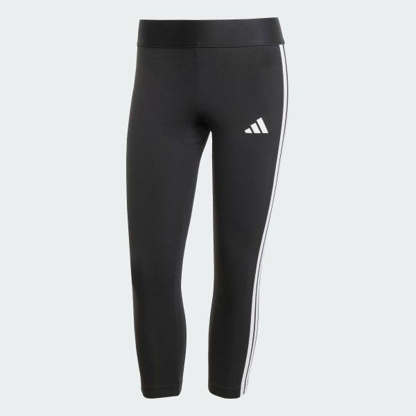 Sort Essentials 3-Stripes leggings 3/4 længde