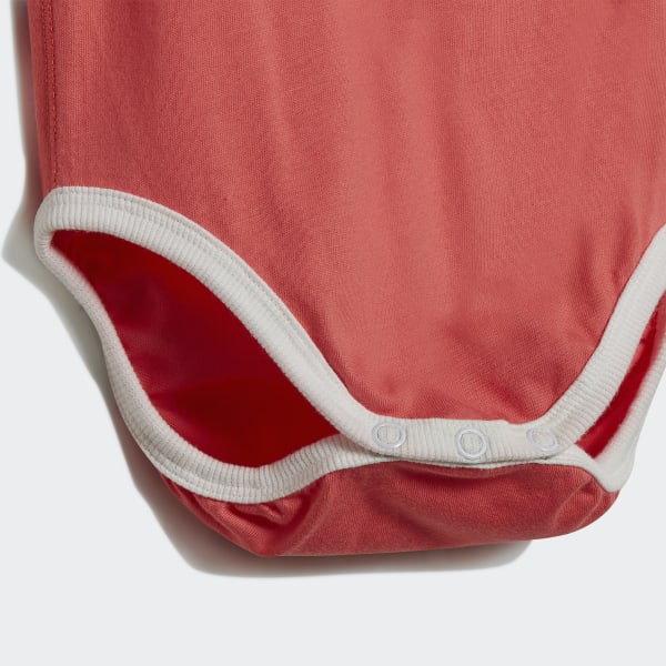 Rosa 3-Stripes Onesie med smekke