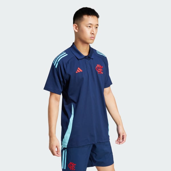 Azul Camisa Polo Algodão CR Flamengo Tiro 24