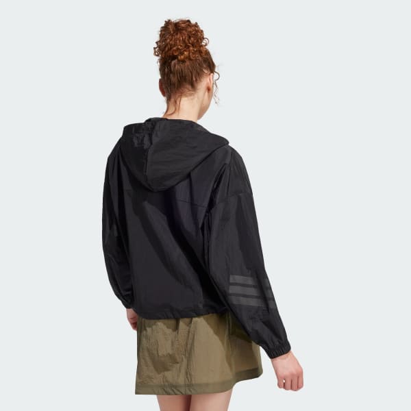 adidas Future Icons 3-Stripes Windbreaker - Black | Free