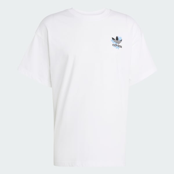 White Florals Logo Oversized Tee