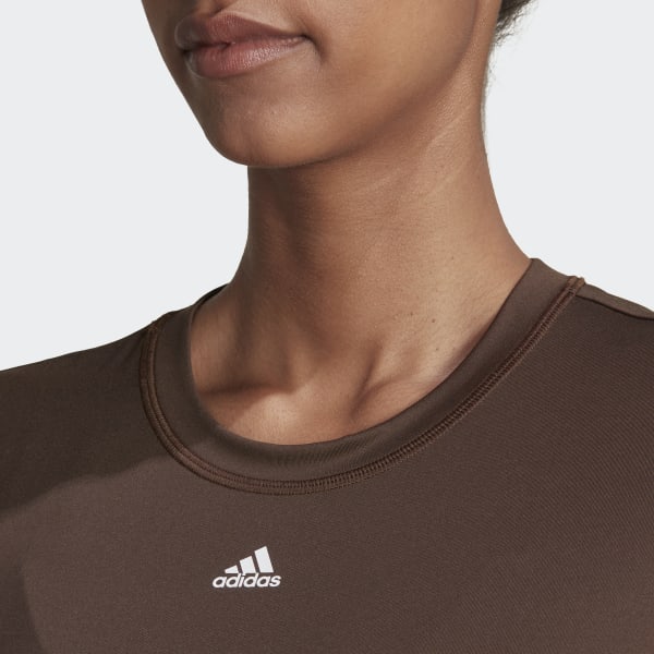 Brązowy TrainIcons 3-Stripes Long Sleeves Tee TR347