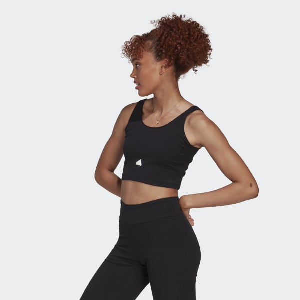 Negro Remera Corta Acanalada