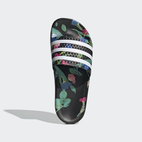 adidas floral sliders