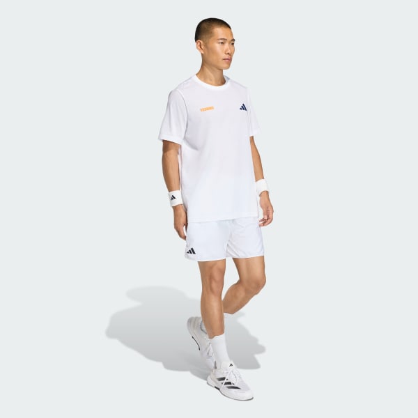 Weiss Tennis Hot Egg Grafik T-Shirt