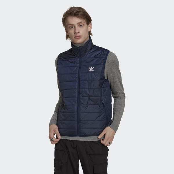 Blue Padded Stand Collar Puffer Vest
