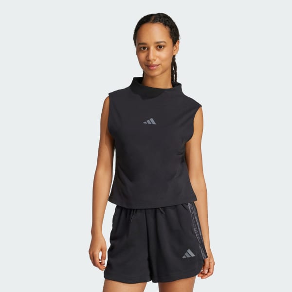 Siyah Essentials Slim High-Neck Atlet