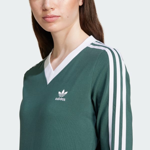 adidas V-Neck Long Sleeve Shirt Green adidas Malaysia