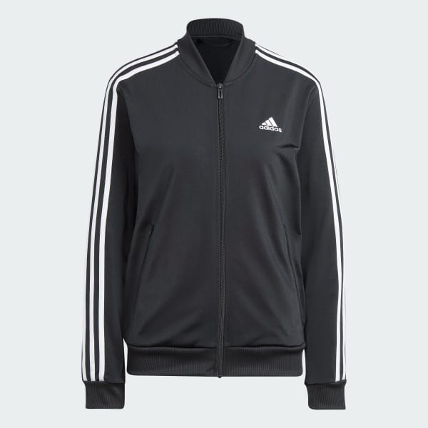 Black Essentials 3-Stripes Tracksuit