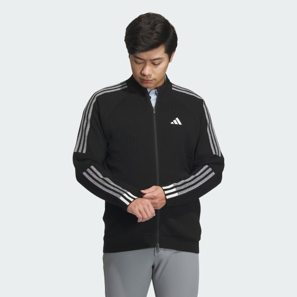 adidas WIND.RDY 3 Stripes Full Zip Long Sleeve Sweater Black adidas Vietnam