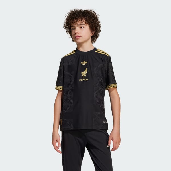Noir Maillot Mexique 25 Gold Enfants