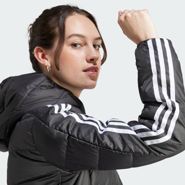 Essentials 3 Stripes Light Down Hooded Parka