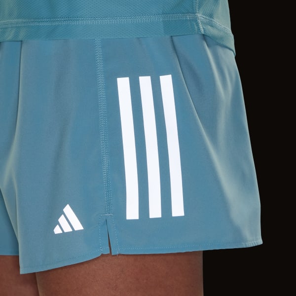 Athletic Shorts Adidas Womens Blue Shorts Own The Run 3S 2in1