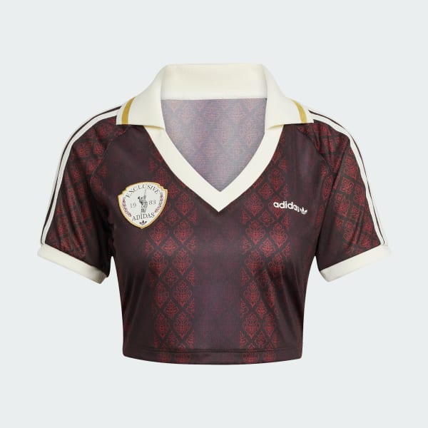 Brown adidas Originals Retro Sports Cricket-inspired Cropped Jersey