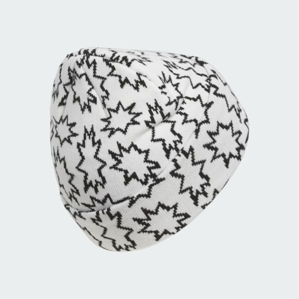 Blanco Gorro Beanie Estampado Burst