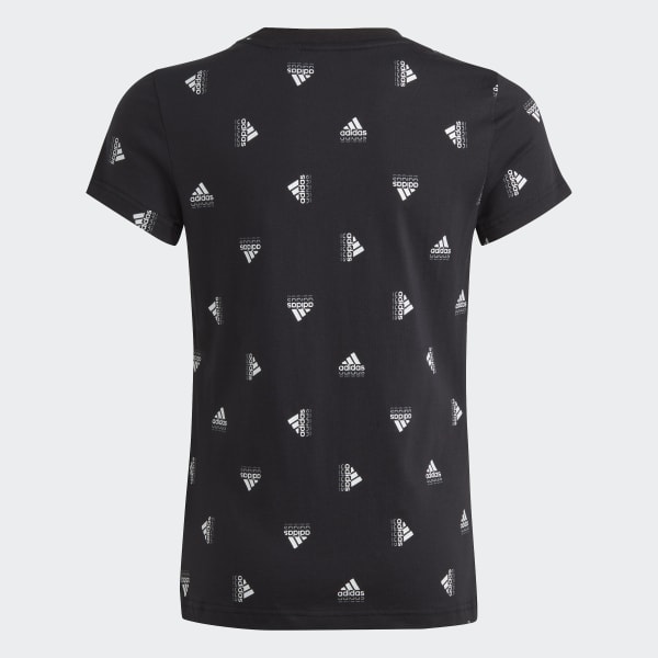 Negro Playera de Algodón Estampada Brand Love