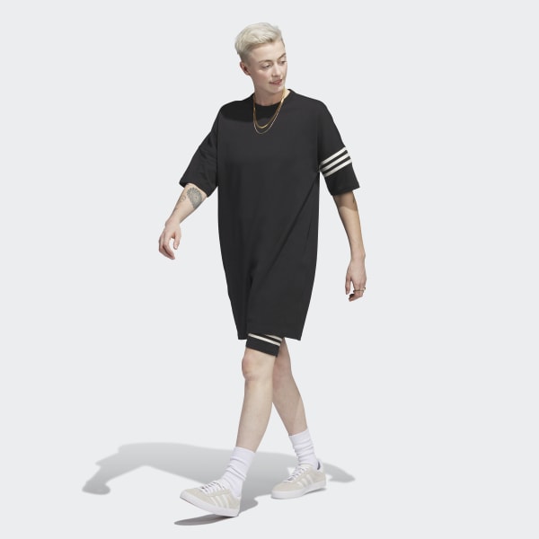 adidas Lace Trim Tee Dress - Black