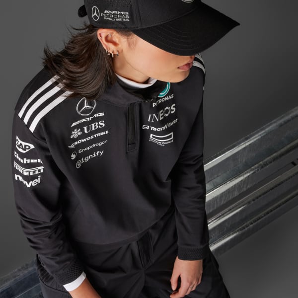 cerná MIKINA MERCEDES - AMG PETRONAS FORMULA ONE TEAM QUARTER ZIP