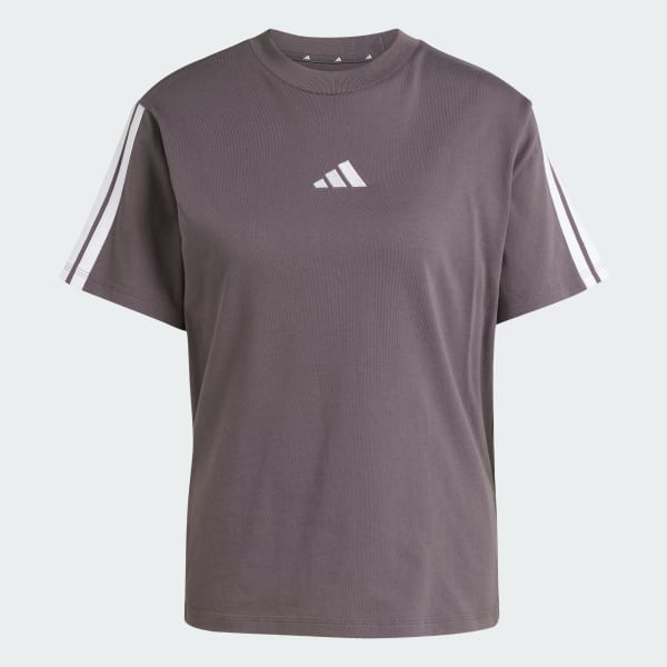 Cinza Camiseta Algodão Essentials Três Listras