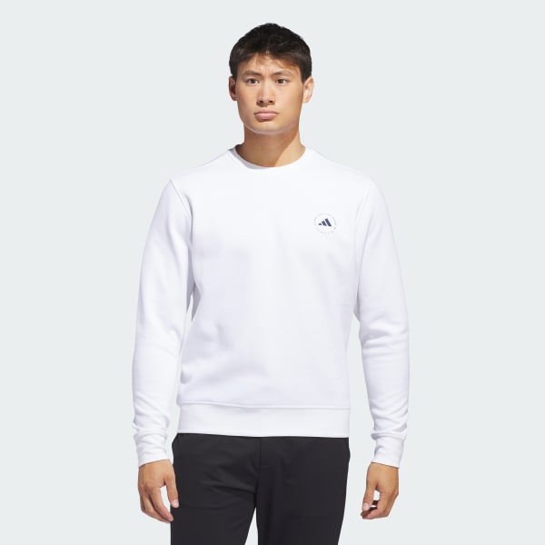 Adidas white crew neck sweatshirt 2025