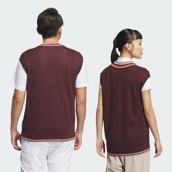 Burgundy V-neck Knit Vest