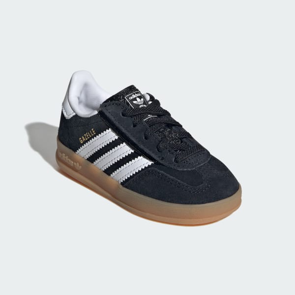 Negro TENIS GAZELLE INDOOR CORDONES ELÁSTICOS TIRA AJUSTABLE