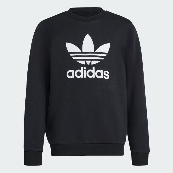 adidas Trefoil Crew Sweatshirt Kids Black Free Shipping with adiClub adidas US