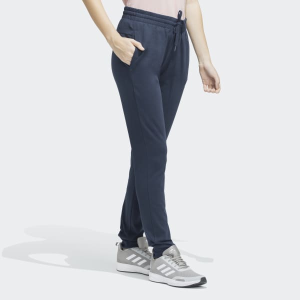 Blue LINEAR FRENCH TERRY CUFFED PANTS