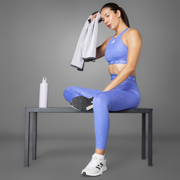 Blauw TECHFIT Medium-Support High-Neck Print Beha