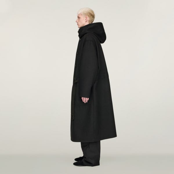 Noir Manteau Y-3 Bonded Melton