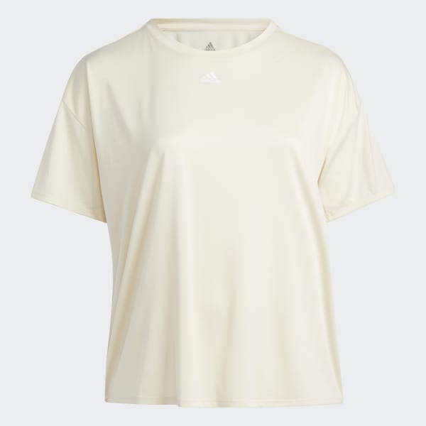 Beige T-shirt da allenamento 3-Stripes AEROREADY (Taglie plus) TJ914