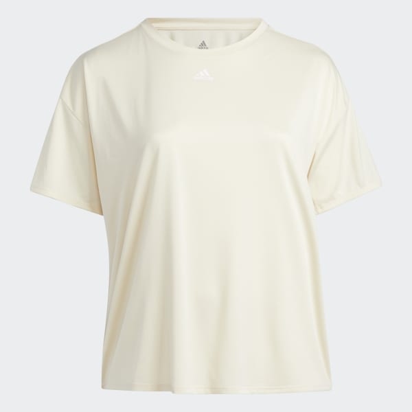 Beige Training 3-Stripes AEROREADY T-Shirt (Plus Size) TJ914