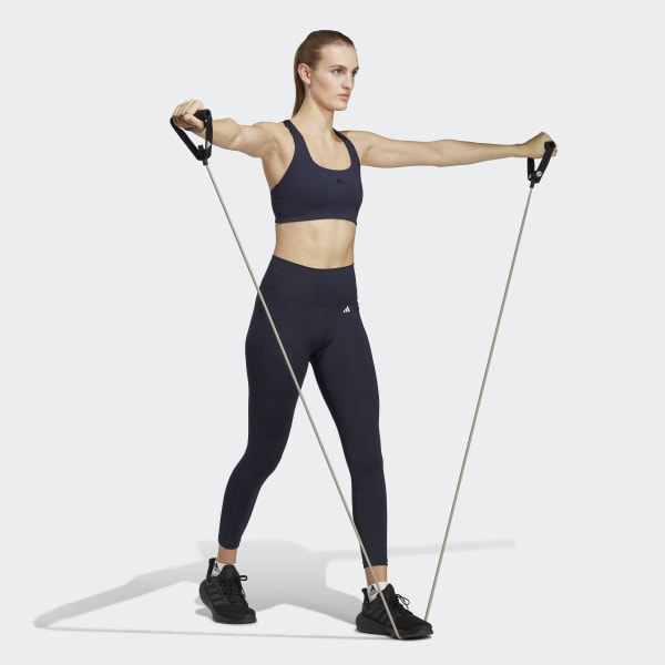 adidas Optime Stash Pocket High-Waisted 7/8 Leggings - Turquoise, Women's  Training