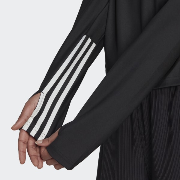 Black Hyperglam Cut 3-Stripes 1/4-Zip Tee