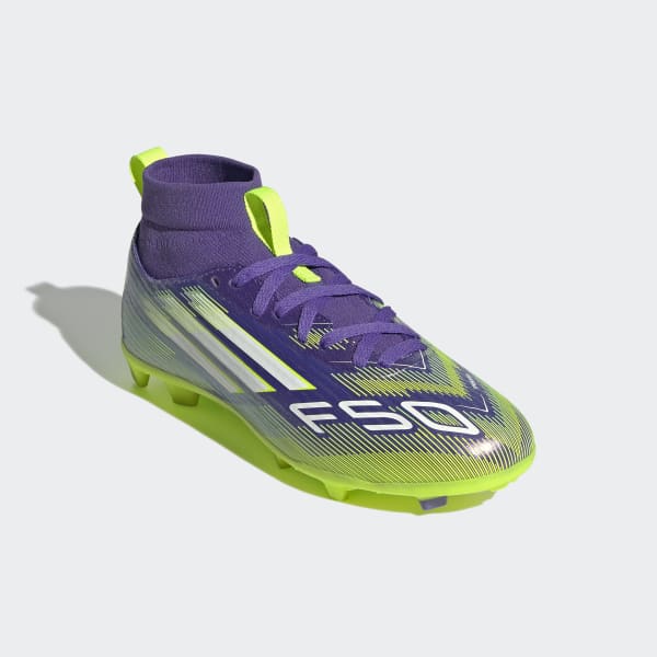 adidas F50 League Mid Firm/Multi-Ground Cleats Kids - Purple