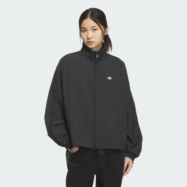 ブラック スリーストライプス ジップ トラックトップ（ジャージ）