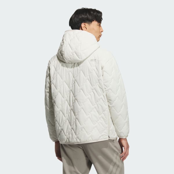 Beige 1/4 지퍼 패디드 풀오버 롱 슬리브