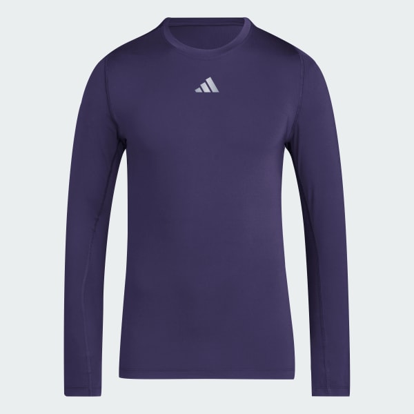 adidas TECHFIT Long Sleeve Tee - Blue | Free Shipping with adiClub