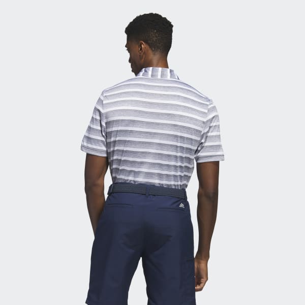 Grey Two-Color Striped Golf Polo Shirt