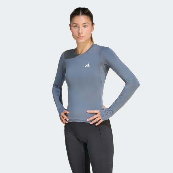 Black PrimeLift Essentials Workout Contour Long Sleeve top