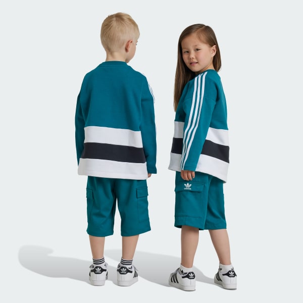 Ngoc-lam Set Áo Cổ Tròn Quần Túi Hộp Graphic Trẻ Em